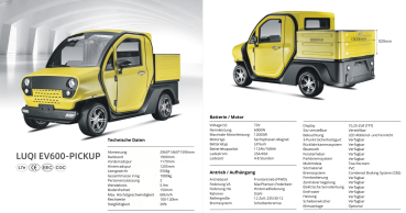 EV600 ELEKTRO-NUTZFAHRZEUG PICK-UP, 60 KM/H